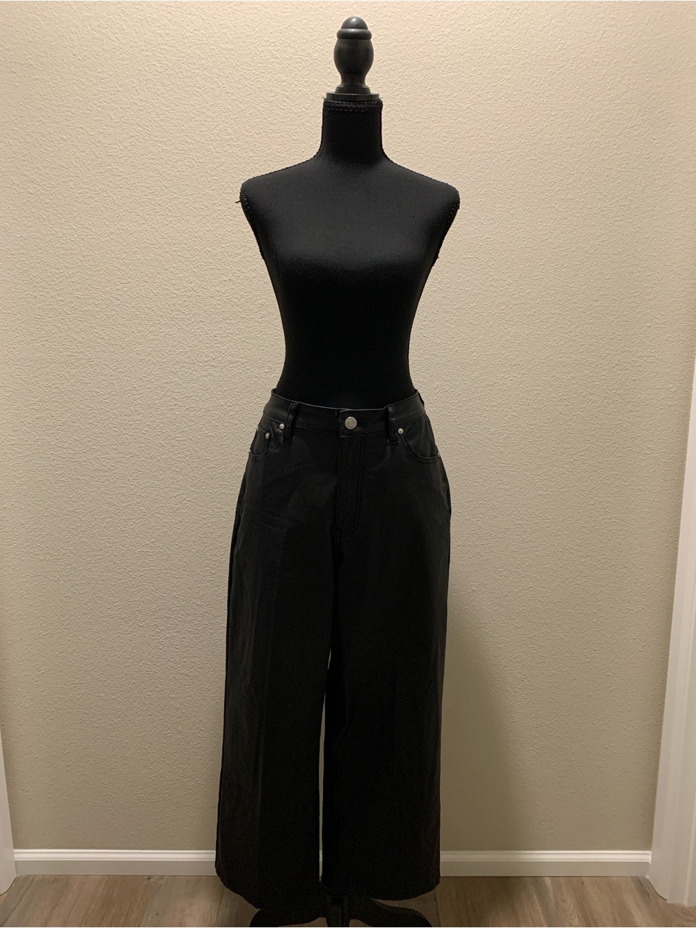 Almost Famous Wide-Leg Faux Leather Pants - Black (Size 11)